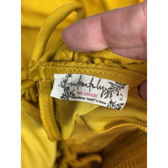 Intimately Free People Want Your Love Slip Dress Yellow Gold Small Mustard Mini - Picture 4 of 13